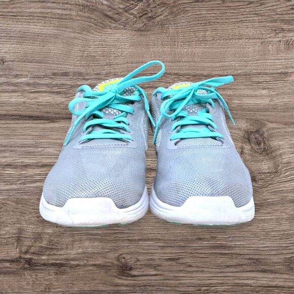 NIKE Revolution 3 Gray Aqua Running Athletic Sneaker Shoes Women's Size 7 - Picture 2 of 12